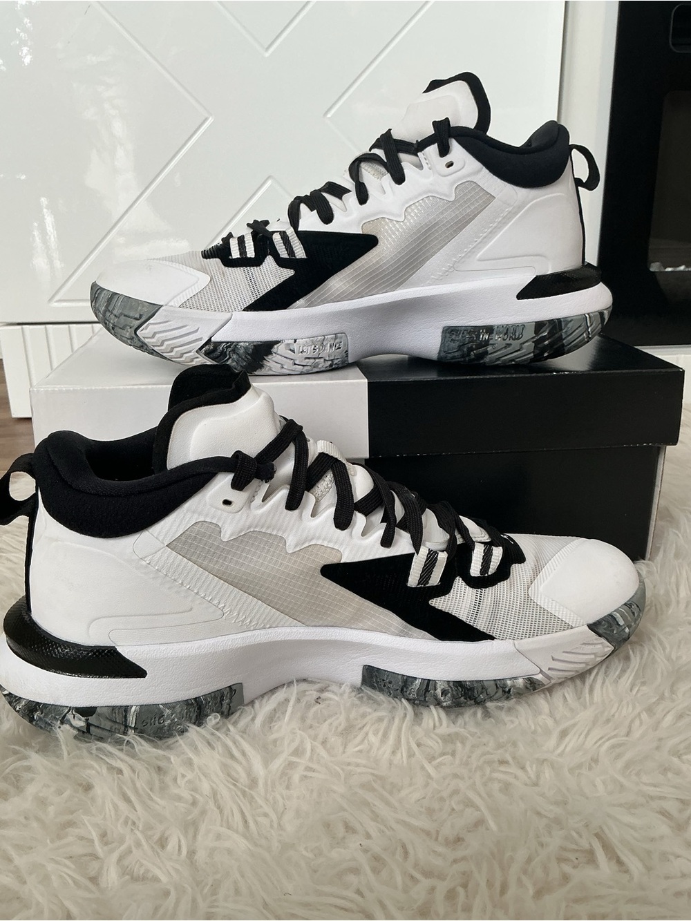 Nike Air Jordan Zion 1 TB White Black Unisex Shoes Sz 8 W 9.5 w/Box DC4208-100